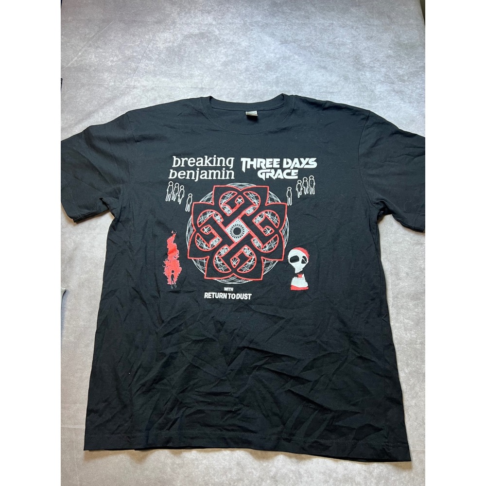 Breaking Benjamin Three Days Grace 2023 Tour T-Shirt Mens XL Black Basic Blanx